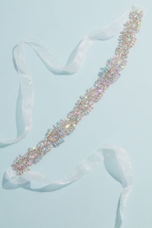 Iridescent Crystal Swirl Sash